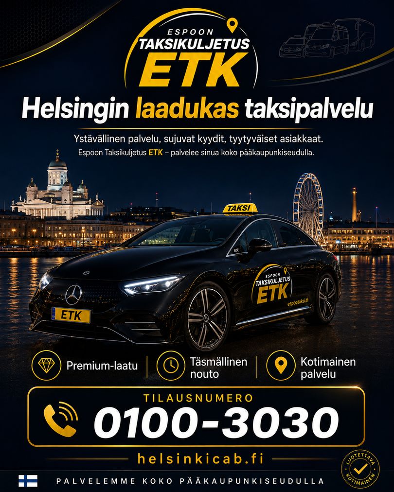 Taksi Helsinki – tilaa numerosta 0100 3030